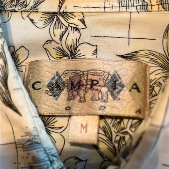 Campia Tropical Print Men's SS Shirt - Size M, 100% Cotton - Picture 5 of 6